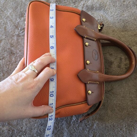 Dooney & Bourke Wilson Satchel Bag R343 Orange Pebble Leather w/ Strap Rare - Picture 14 of 16